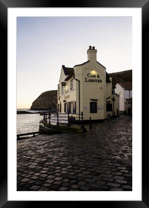 Cod & Lobster Pub, Staithes, North Yorkshire Framed Mounted Print by Tim Hill