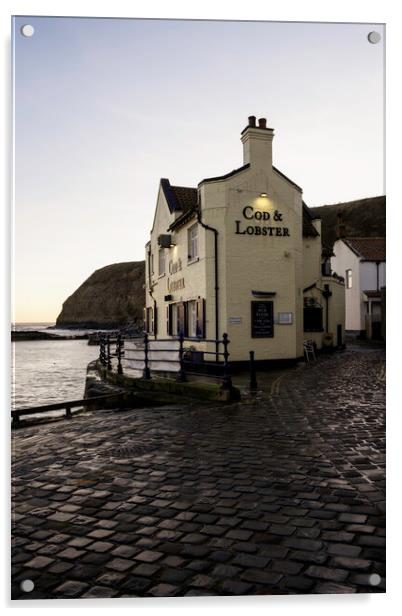 Cod & Lobster Pub, Staithes, North Yorkshire Acrylic by Tim Hill