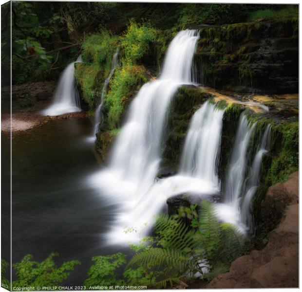 Soft glow waterfall 872 Canvas Print by PHILIP CHALK