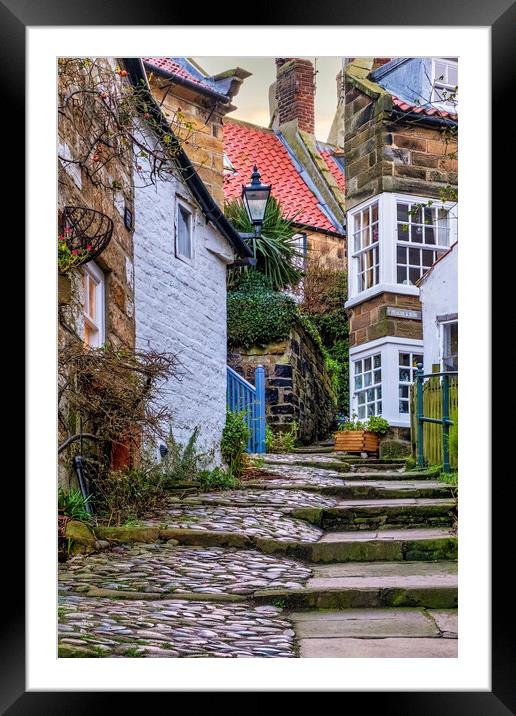 Charming Robin Hoods Bay Backstreets Framed Mounted Print by Tim Hill