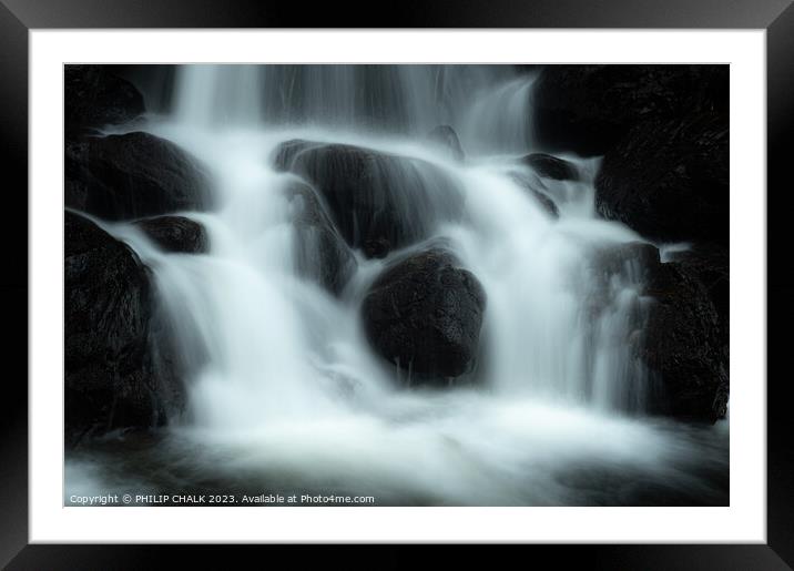 Ladore waterfall in the lake district 873 Framed Mounted Print by PHILIP CHALK