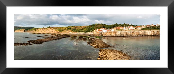 Robin Hoods Bay Aerial Panoramic Framed Mounted Print by Tim Hill