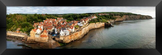 Robin Hoods Bay Aerial Panoramic Framed Print by Tim Hill