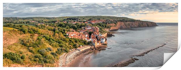 Robin Hoods Bay along the Cleveland Way Print by Tim Hill