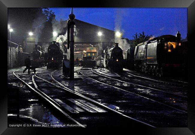 Loco shed at night Framed Print by Random Railways