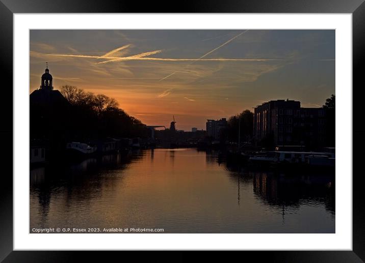 Sunrise on an Amsterdam canal Framed Mounted Print by Random Railways