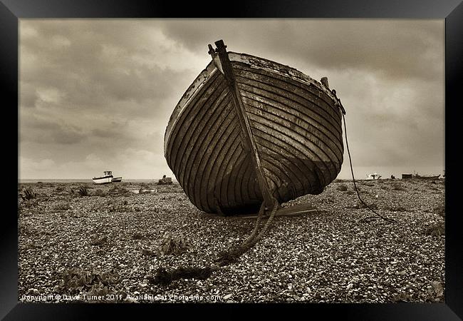 Abandoned Fishing Boat, Dungeness Framed Print by Dave Turner