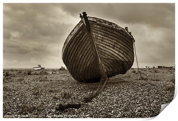 Abandoned Fishing Boat, Dungeness Print by Dave Turner