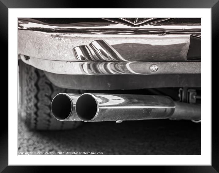 Double exhaust pipe Framed Mounted Print by Cristi Croitoru
