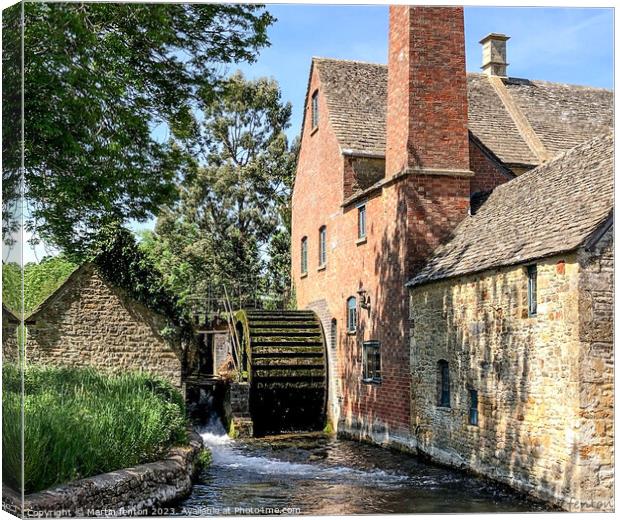 Lower slaughter Mill Canvas Print by Martin fenton
