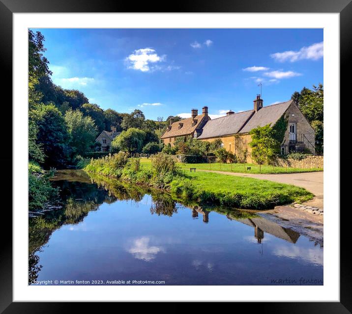 Cotswolds Upper Slaughter house Framed Mounted Print by Martin fenton