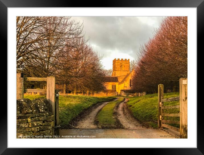 Guiting Power Church Cotswolds Framed Mounted Print by Martin fenton