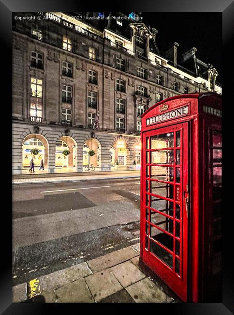 Iconic Red Phone Box at The Ritz Framed Print by Aimie Burley