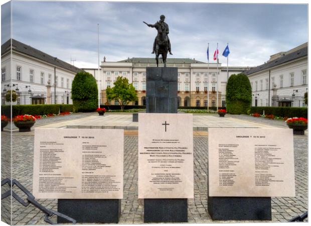 Presidential Palace, Warsaw Canvas Print by Steve Smith