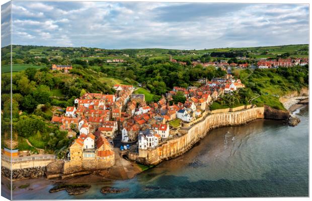 Robin Hoods Bay, North Yorkshire Moors Canvas Print by Tim Hill