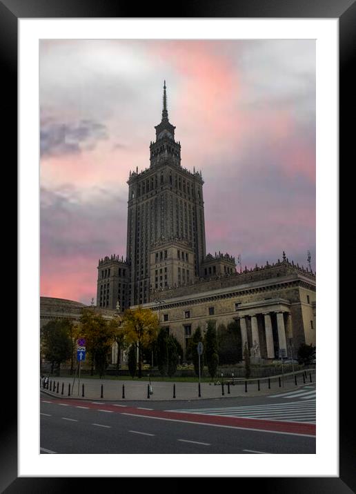 Palace of Culture and Science Framed Mounted Print by Steve Smith