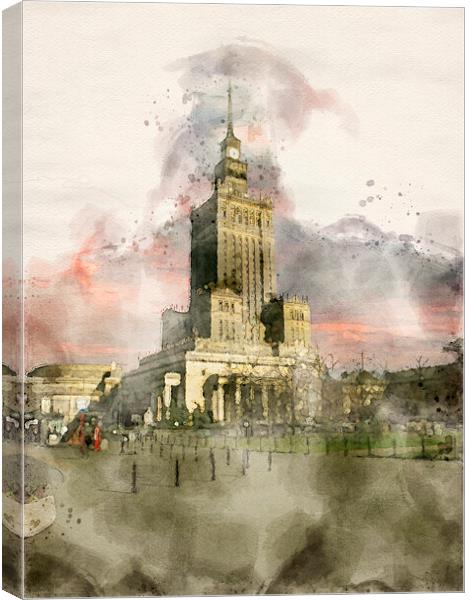 Palace of Culture and Science Canvas Print by Steve Smith