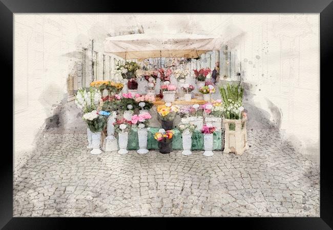 Warsaw Flower Seller Framed Print by Steve Smith