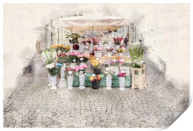 Warsaw Flower Seller Print by Steve Smith