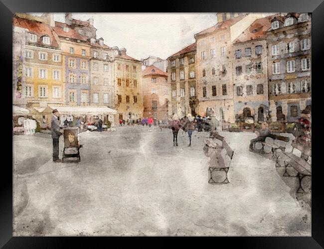Warsaw Old Town Square Framed Print by Steve Smith