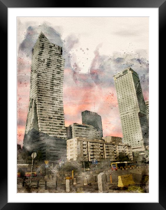Warsaw Towers Framed Mounted Print by Steve Smith