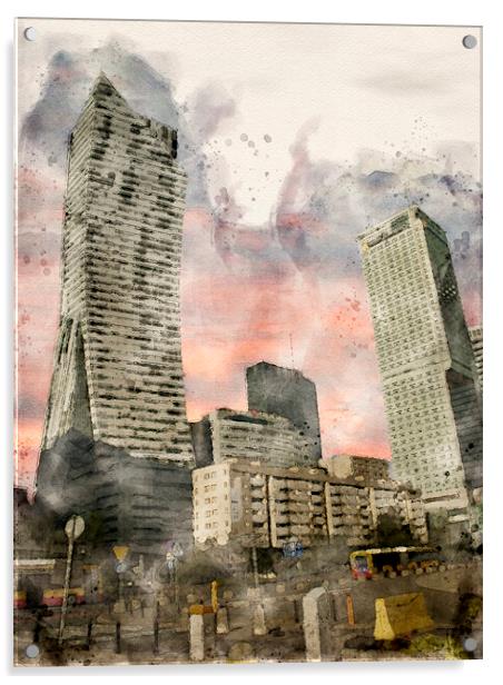 Warsaw Towers Acrylic by Steve Smith