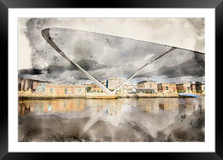 Gateshead Millennium Bridge Framed Mounted Print by Steve Smith