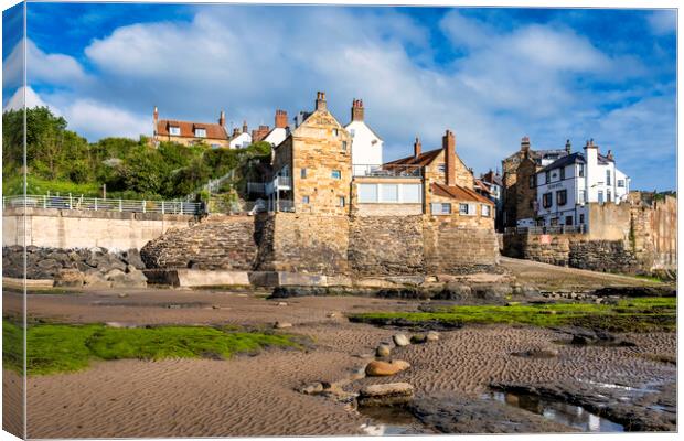 Robin Hoods Bay beach and boat ramp Canvas Print by Tim Hill
