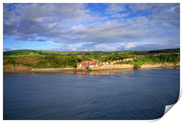 Aerial View of Robin Hoods Bay Print by Steve Smith