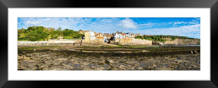 Robin Hoods Bay Seafront Panoramic Framed Mounted Print by Tim Hill