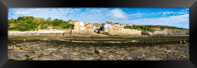 Robin Hoods Bay Seafront Panoramic Framed Print by Tim Hill