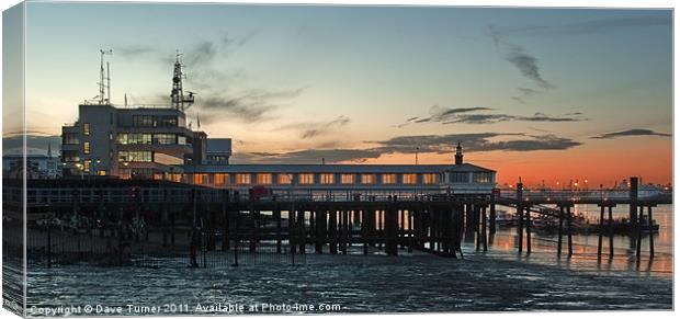 Gravesend Pier at Sunset, Kent Canvas Print by Dave Turner