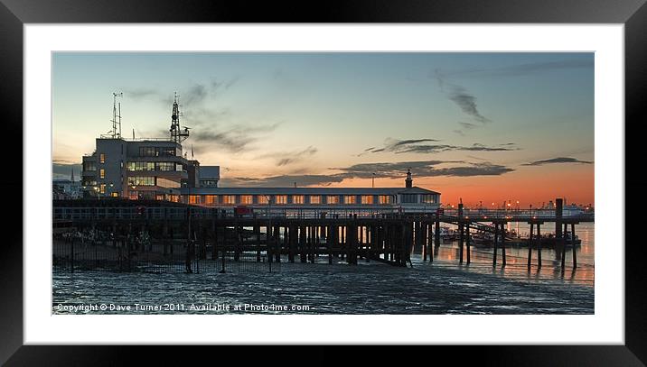 Gravesend Pier at Sunset, Kent Framed Mounted Print by Dave Turner