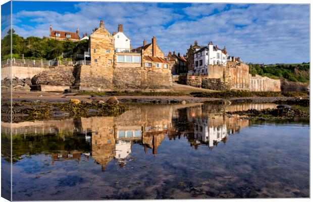 Serene Reflections of Robin Hoods Bay Canvas Print by Tim Hill