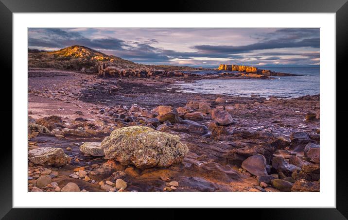 Sunrise over Hopeman Beach Framed Mounted Print by John Frid