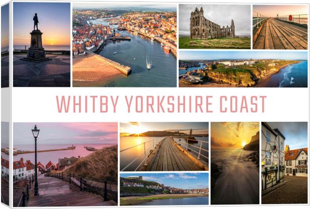 Whitby Yorkshire Coast Collage Canvas Print by Tim Hill