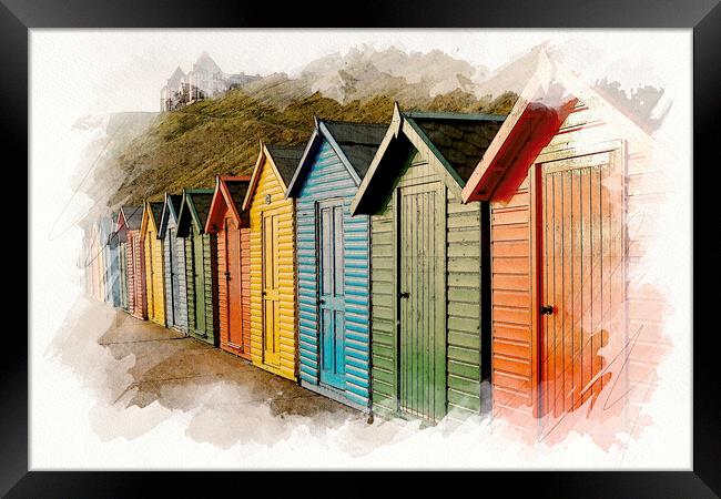 Beautifully Coloured Beach Huts Framed Print by Tim Hill