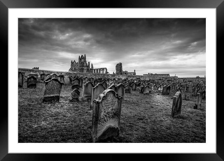 Whitby Abbey and St Marys Graveyard Framed Mounted Print by Tim Hill