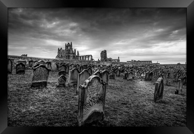 Whitby Abbey and St Marys Graveyard Framed Print by Tim Hill