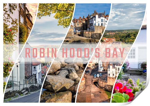 Robin Hoods Bay Collage Print by Tim Hill