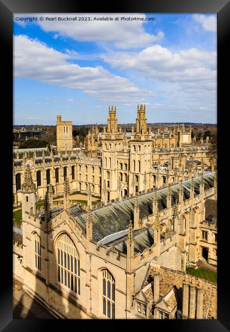 Oxford Spires Cityscape Architecture Framed Print by Pearl Bucknall