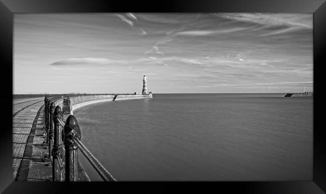 Majestic Roker Lighthouse Framed Print by Rob Cole