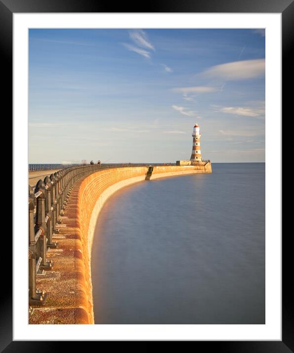 Majestic Roker Lighthouse Framed Mounted Print by Rob Cole