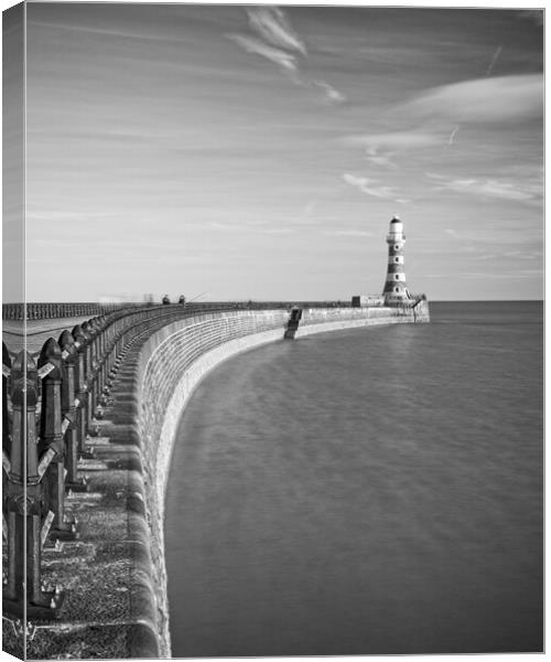 Majestic Roker Lighthouse Canvas Print by Rob Cole