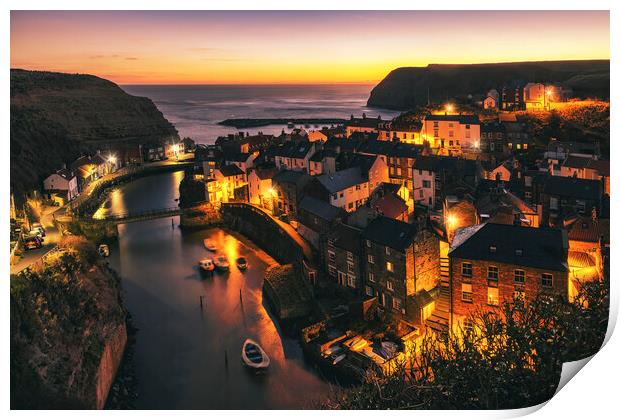 The Illuminated Beauty of Staithes Print by Steve Smith
