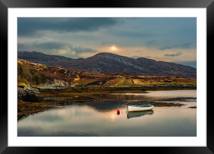 Sunrise over Loch Eynort, South Uist, Western Isles Framed Mounted Print by David Ross