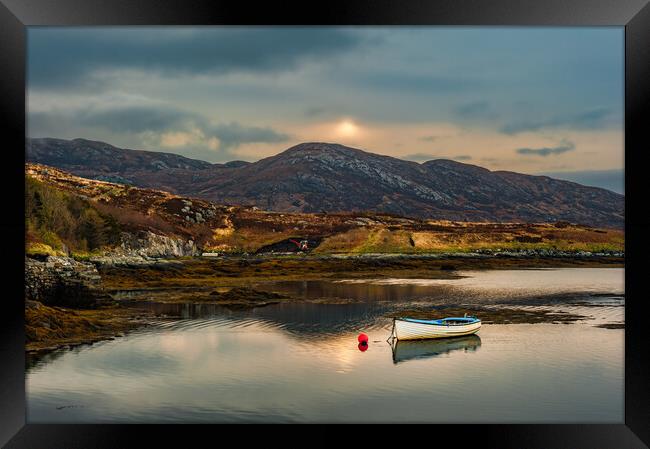 Sunrise over Loch Eynort, South Uist, Western Isles Framed Print by David Ross