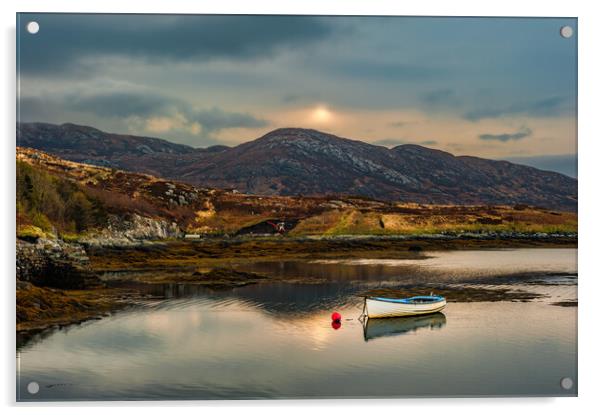 Sunrise over Loch Eynort, South Uist, Western Isles Acrylic by David Ross