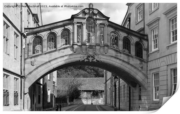 Bridge of Sighs Oxford Architecture mono Print by Pearl Bucknall