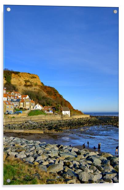 Tranquil Beauty of Runswick Bay Acrylic by Steve Smith